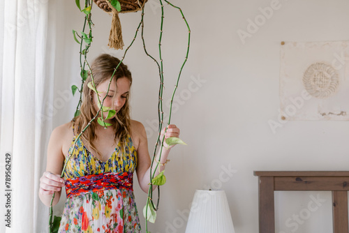 Hanging pothos plant lover photo