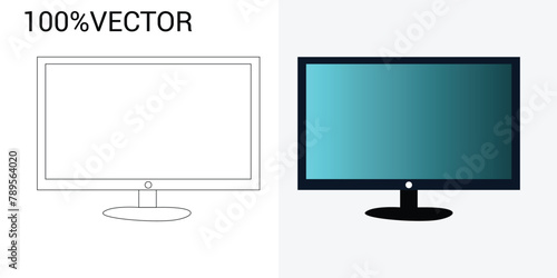 vector and line art set for monitors and televisions