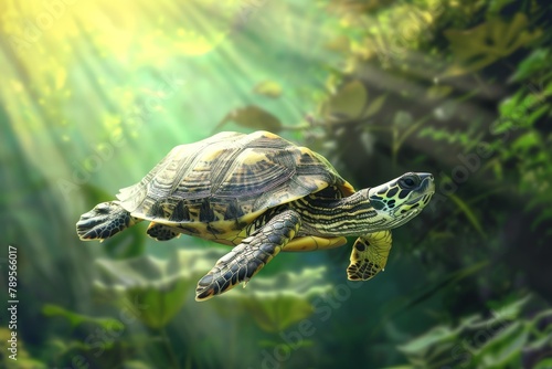 Swimming Turtle in Natural Habitat