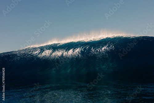 An immense wave ascends upon itself in the heart of the Atlantic Ocean photo