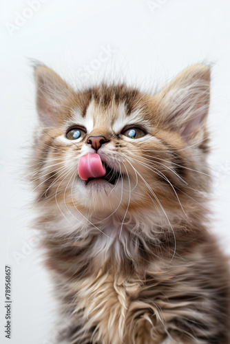 kitten licking its tongue Generative AI
