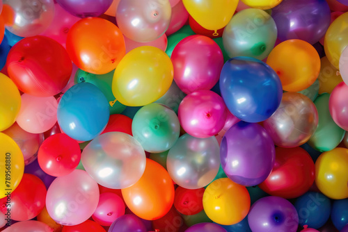 A colorful display of balloons filling the room with joy and celebration