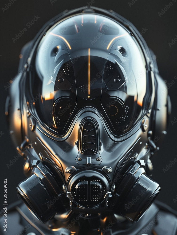 The gas mask is adorned with other futuristic elements, such as sleek lines and metallic accents, enhancing its hightech look 8K , high-resolution, ultra HD,up32K HD The gas mask is adorned with other futuristic elements, such as sleek lines and metallic accents, enhancing its hightech look 8K , high-resolution, ultra HD,up32K HD