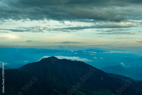 Panorama of the Andes Mountains from the Cerro las Nubes, Mount of the Clouds, in Jerico, Jericó, Antioquia, Colombia. View on Cerro Tusa, Mount Tusa. © Bruno