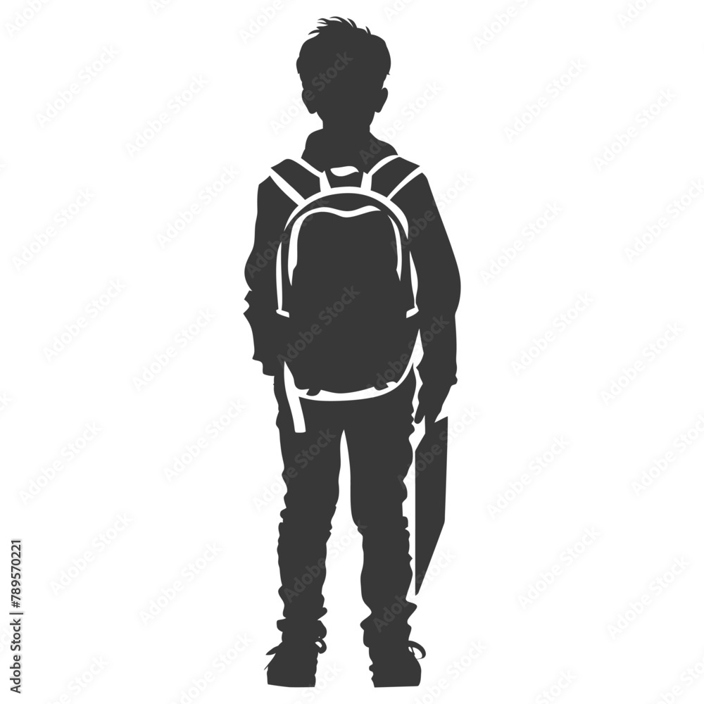 Silhouette back to school boy student black color only Silhouette back to school boy student black color only