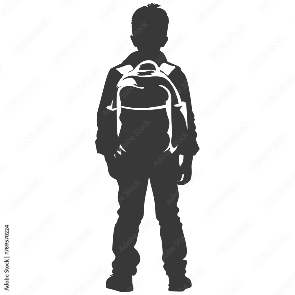 Silhouette back to school boy student black color only Silhouette back to school boy student black color only