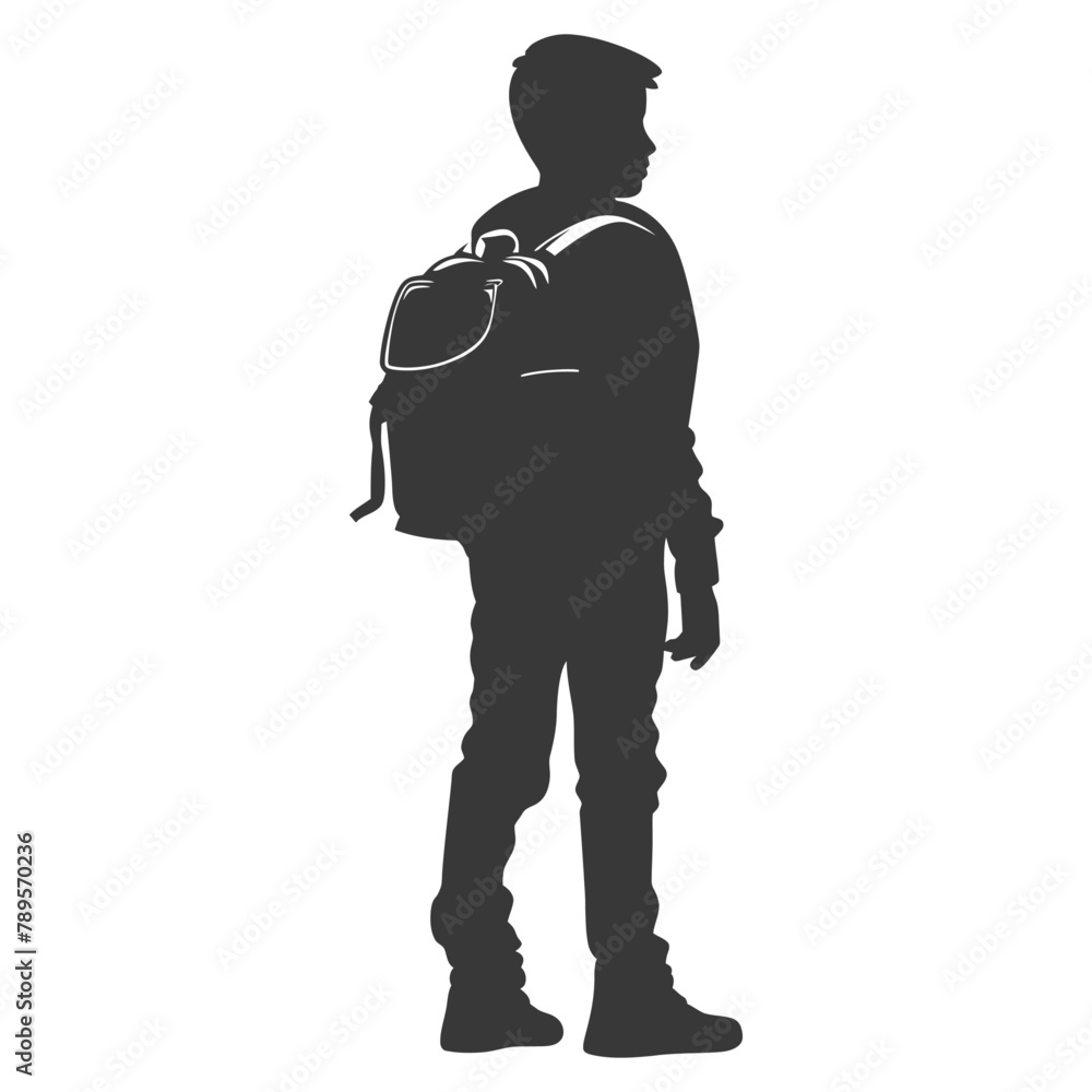Silhouette back to school boy student black color only Silhouette back to school boy student black color only