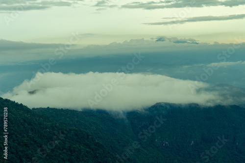 Panorama of the Andes Mountains from the Cerro las Nubes, Mount of the Clouds, in Jerico, Jericó, Antioquia, Colombia. View on Cerro Tusa, Mount Tusa.