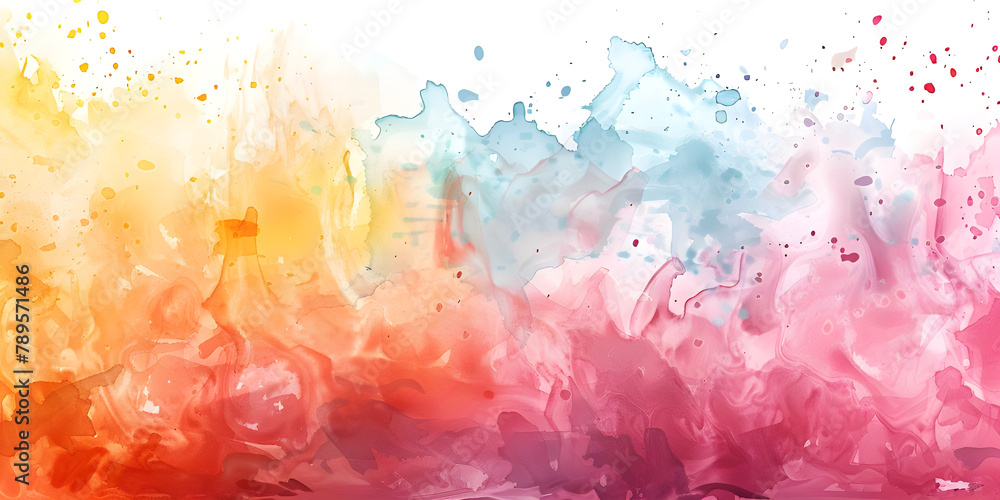 Digital Watercolor Background Abstract Splash Colorful Art - Ai Generated