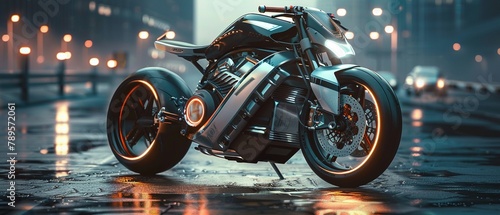 The motorcycle is a modern model, with sleek lines and a powerful engine, designed for longdistance travel 8K , high-resolution, ultra HD,up32K HD photo