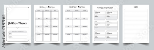 Editable Holidays Planner kdp Interior printable template design.