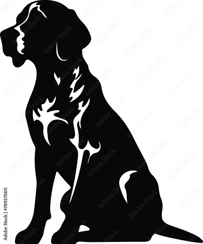 Obraz premium Small Munsterlander Pointer silhouette