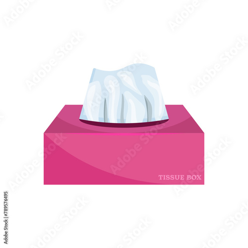 napkin, facial tissue box flat vector illustration on white background