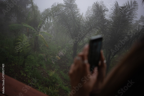 Capturing Foggy Tropical Landscape on Smartphone photo