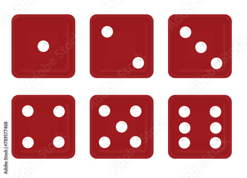 All dices numbers. vector illustration