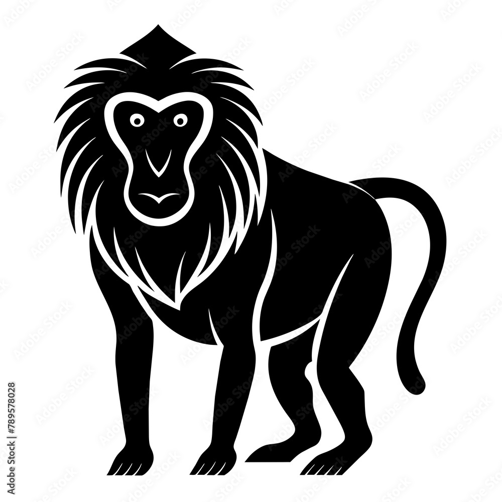 baboon silhouette vector illustration