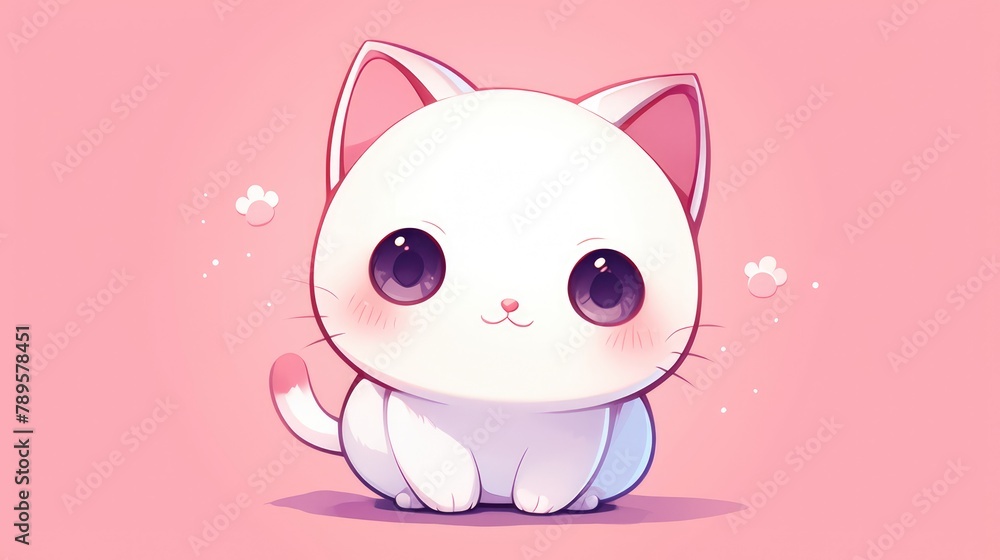 Kids can have fun tracing and coloring a cute cat design with this 2d illustration Kids can have fun tracing and coloring a cute cat design with this 2d illustration