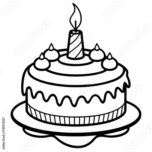 birthday cake silhouette vector illustration