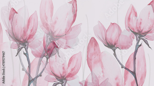 Fototapeta Naklejka Na Ścianę i Meble -  Floral Watercolor Background