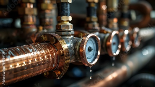 Precision Plumbing: The Art of Copper Pipe Maintenance. Concept Plumbing Tools, Pipe Repairs, Waterproofing, Drain Cleaning, Water Heater Maintenance