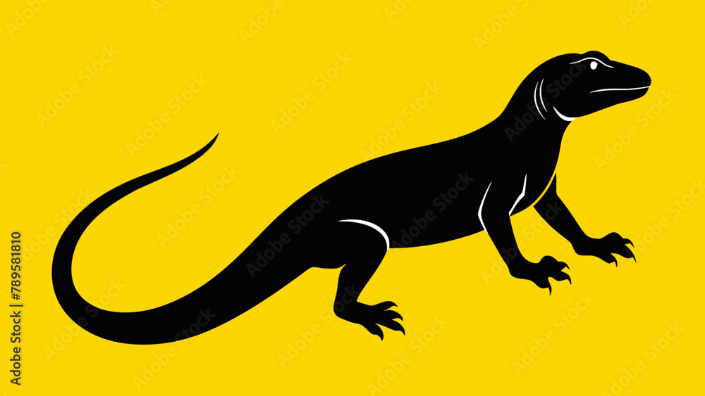 monitor lizard silhouette vector illustration