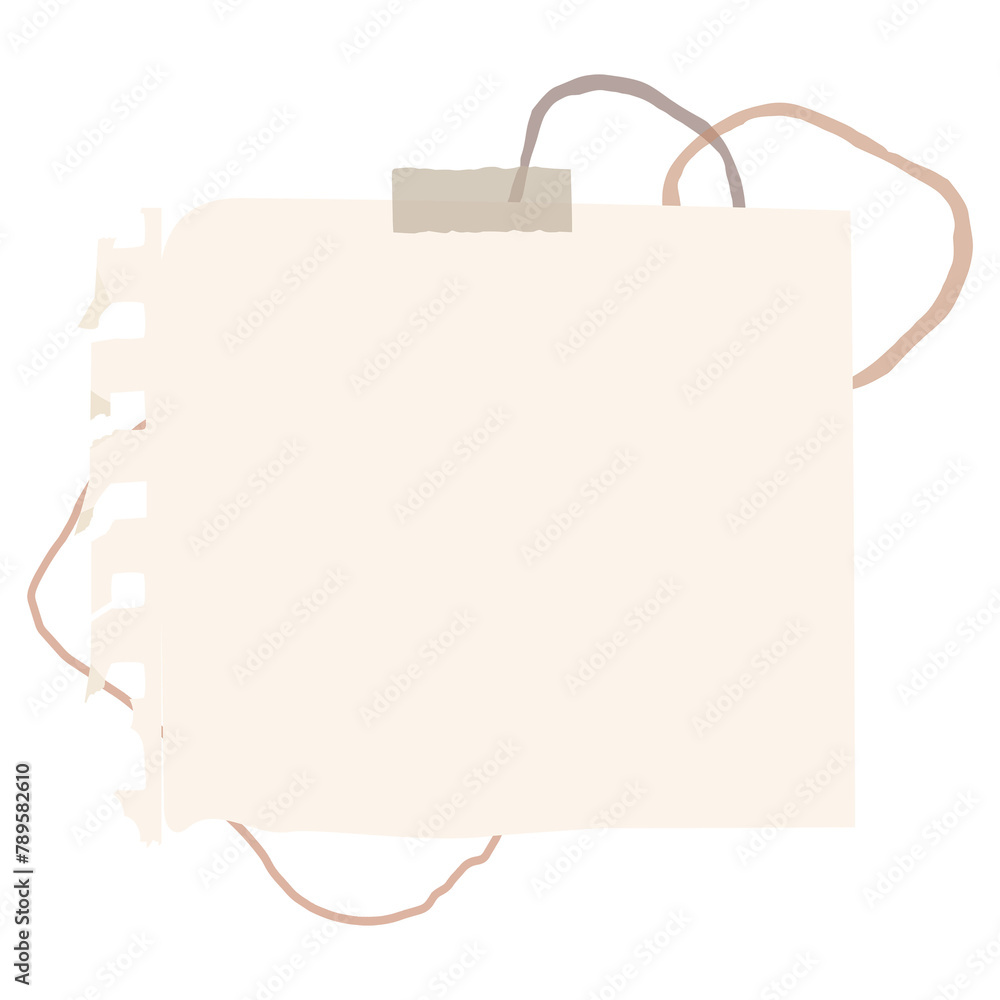 Digital note png beige note paper element Digital note png beige note paper element