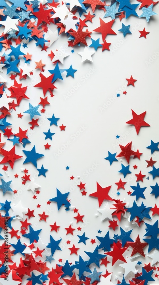Red, White and Blue Stars on White Background Red, White and Blue Stars on White Background
