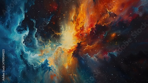 Colorful abstract universe wallpaper. © KHF