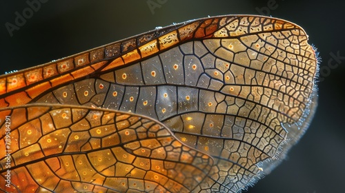 Insect Wings: A macro photo of a grasshoppers wing