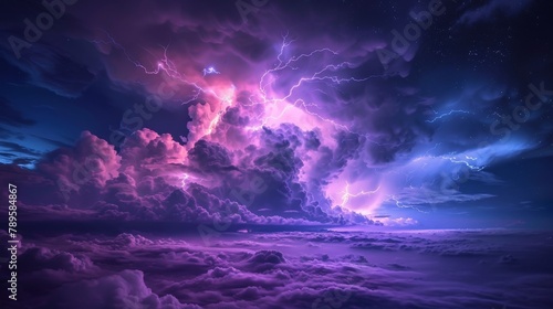 Night Thunderstorm: A photo capturing the beauty of a night thunderstorm