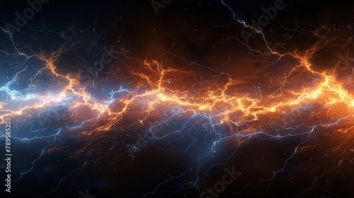 Thunder and Lightning: A close-up photo of lightning striking the ground
