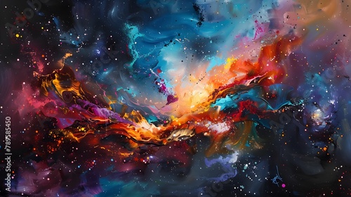 Colorful abstract universe wallpaper. © KHF