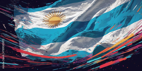 The flag of the national flag of Argentina. illustrating the celebration of Argentina's Independence Day