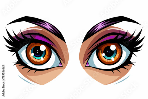 Beautiful eyes on white background