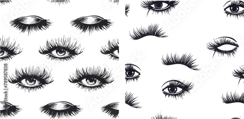 Seamless eyelash pattern