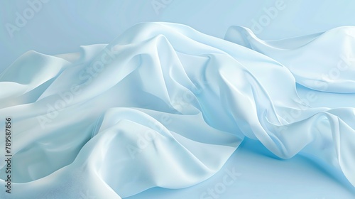Light blue flowing silk fabric with gentle waves.