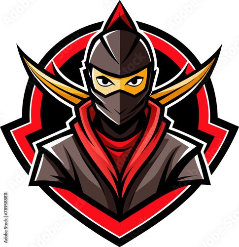 Ninja warrior esport logo mascot design