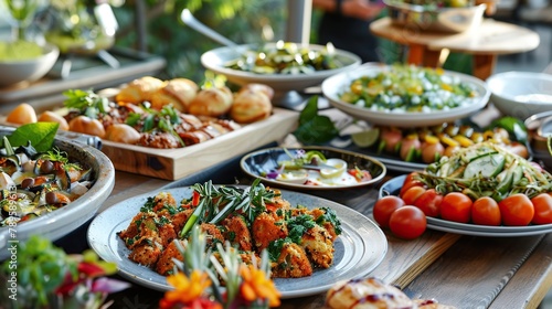 A table full of food.   © Awais