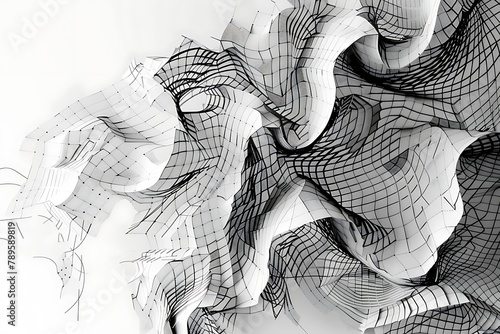 : Delicate linework weaves a complex web of shapes photo