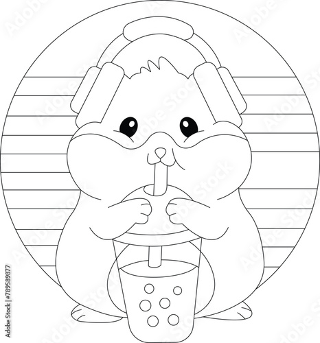 Hamster coloring pages for KDP (ID: 789589877)