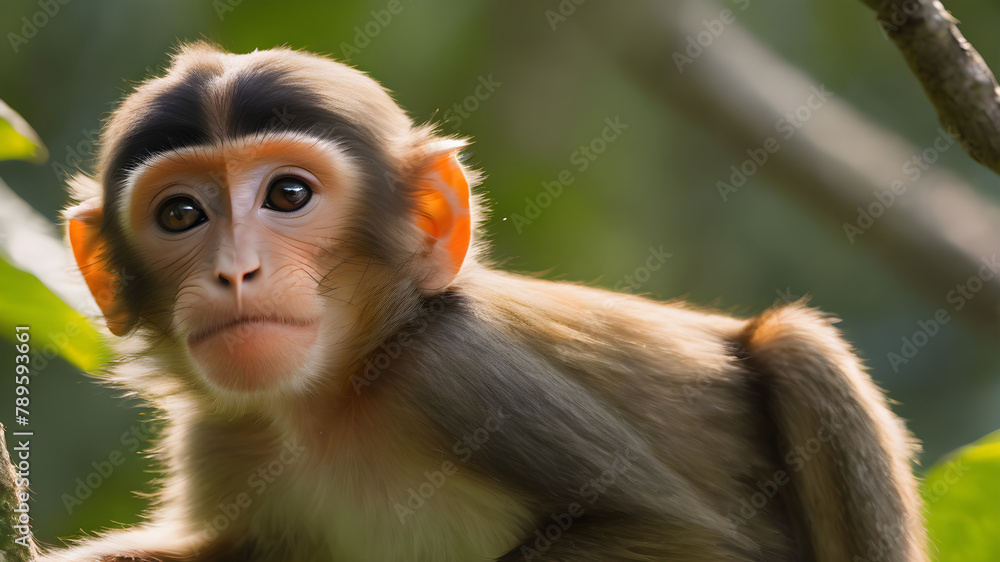 close up of a monkey baby close up of a monkey baby