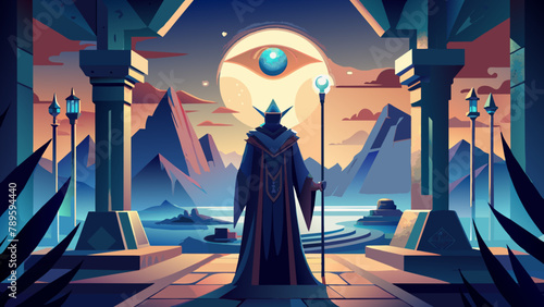 "The Watcher in the Shadows": A silent sentinel standing vigil over the realms of darkness, their eyes gleaming with the wisdom of ages past.
