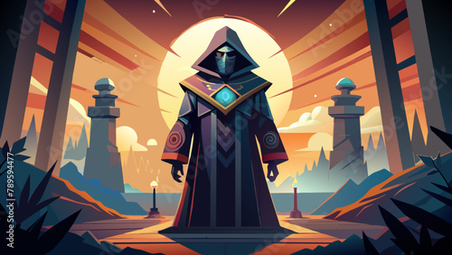 "The Watcher in the Shadows": A silent sentinel standing vigil over the realms of darkness, their eyes gleaming with the wisdom of ages past.
