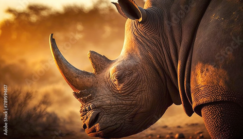 A rhinoceros specimen in Africa photo