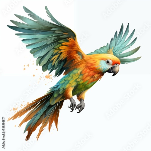 Wallpaper Mural colorful beautiful birds Created with Generative AI technology. Torontodigital.ca