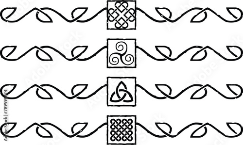 Square Celtic Headers - Triquetra, Triskele, Knot