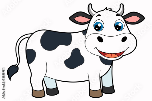 head of cow,smiling Silhouette vector illustration white background