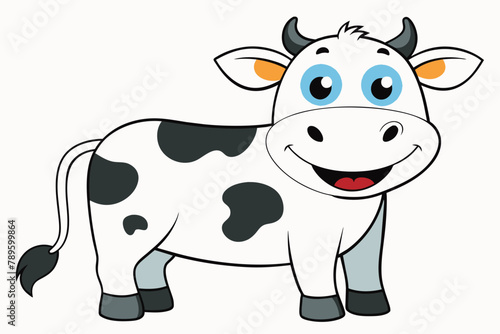 head of cow,smiling Silhouette vector illustration white background