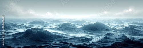 panorama of a blue storm toss’d sea