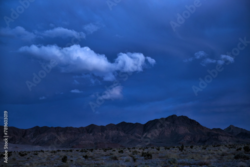 Blue hour at Dumont Dunes off Route 127 in the Mojave Desert.